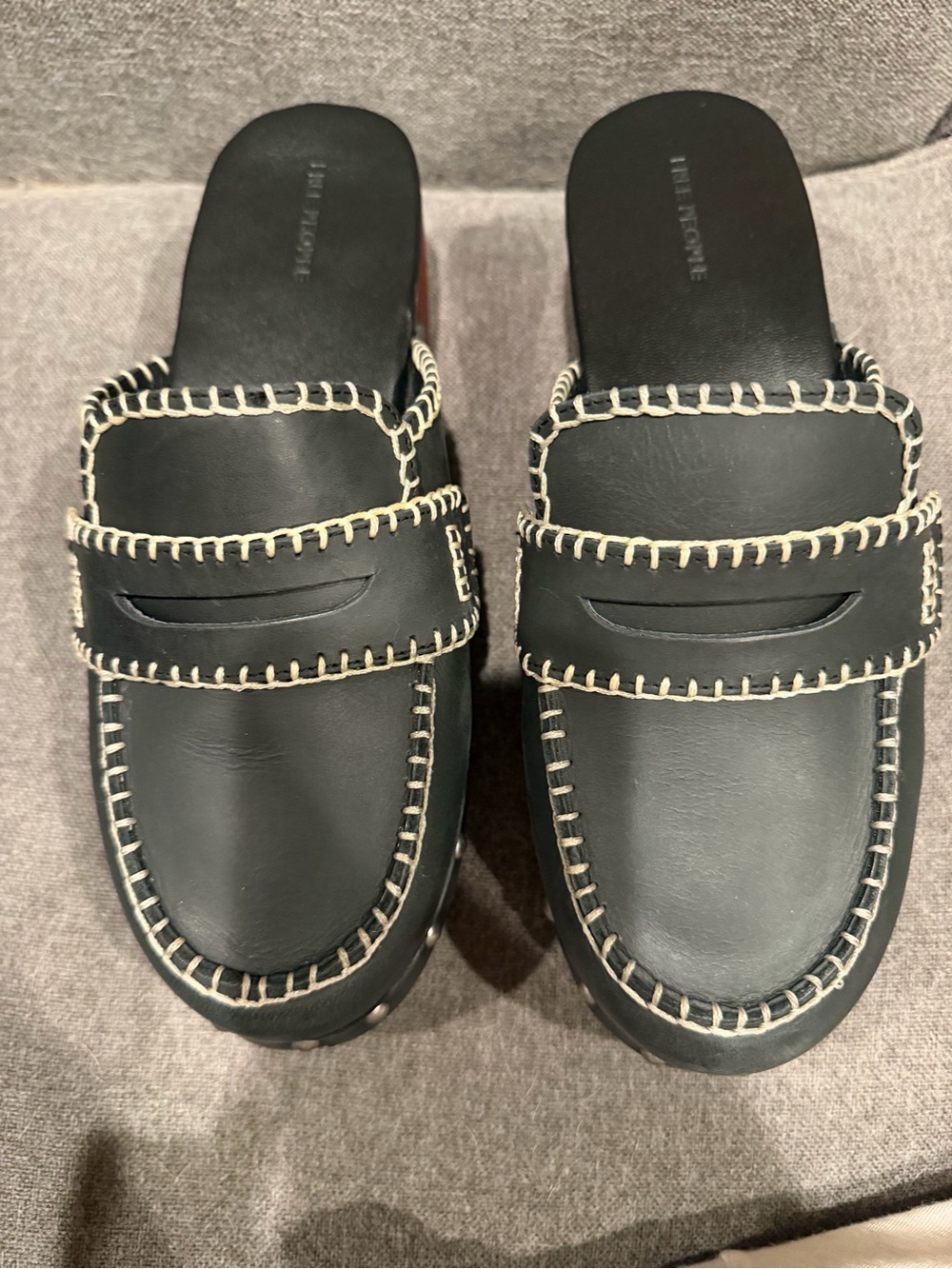 Free People Blanket Stitch Leather Clog size 9.5 - Picture 5 of 8